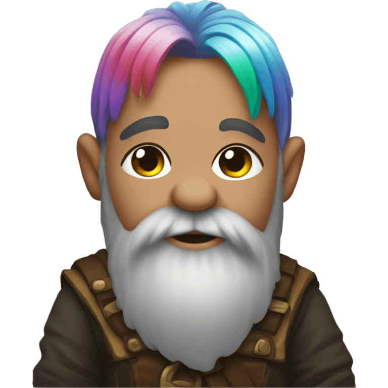 dwarf with rainbow hair emoji