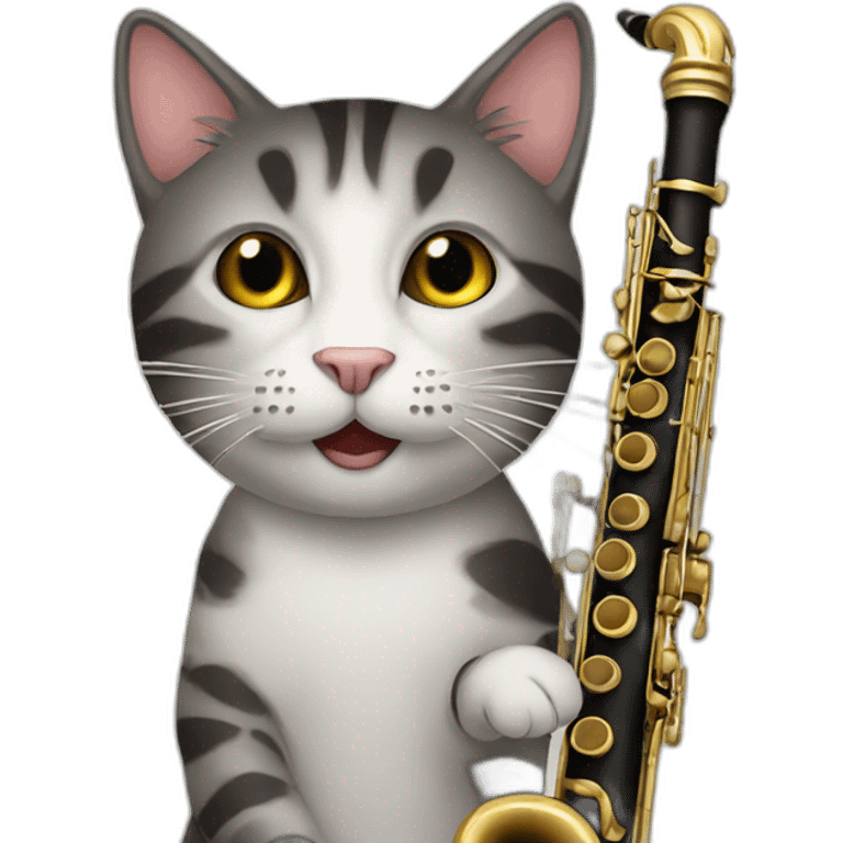 Oboe playing cat emoji