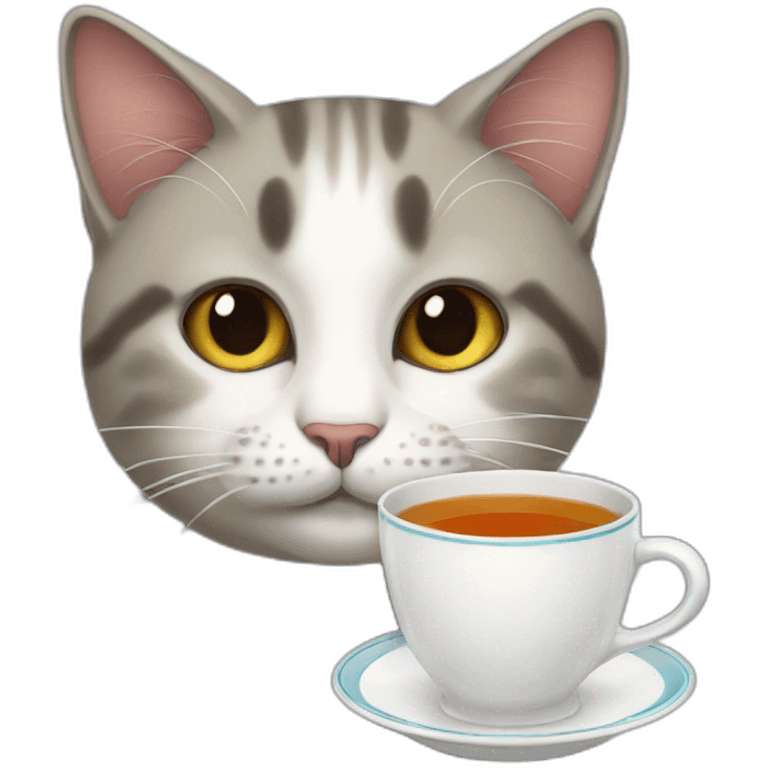 cat drink tea emoji