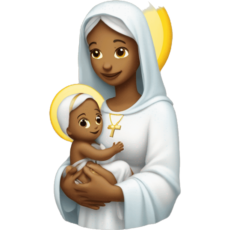 holy Mary with baby Jesus emoji