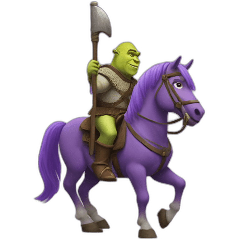 Shrek sur cheval violet emoji