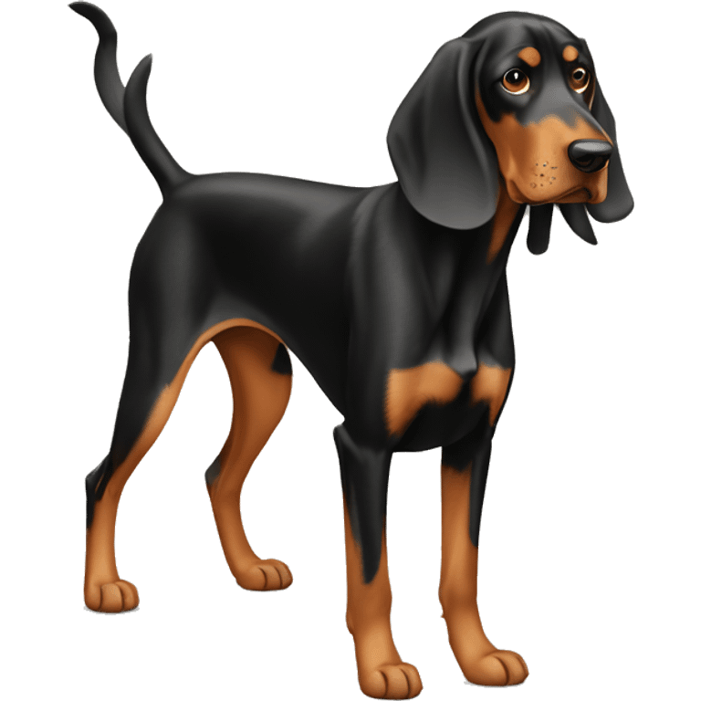 Black And Tan Coonhound Dog Breed Full Body emoji