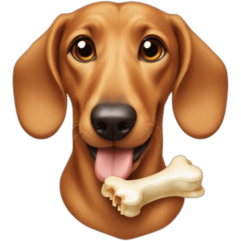 dachshunds with bone in mouth emoji