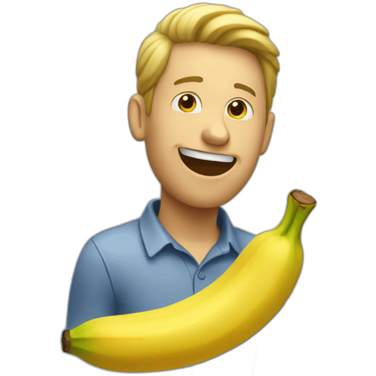 man eating banana emoji