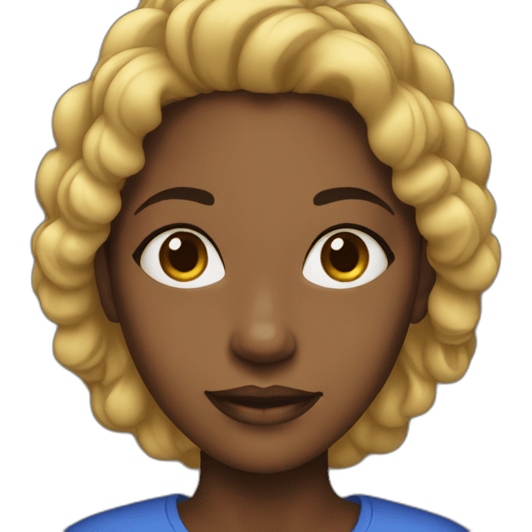 black woman blue emoji