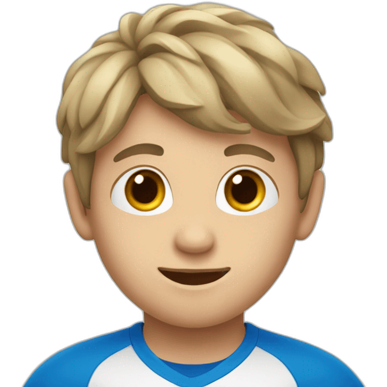 european boy doing sports emoji