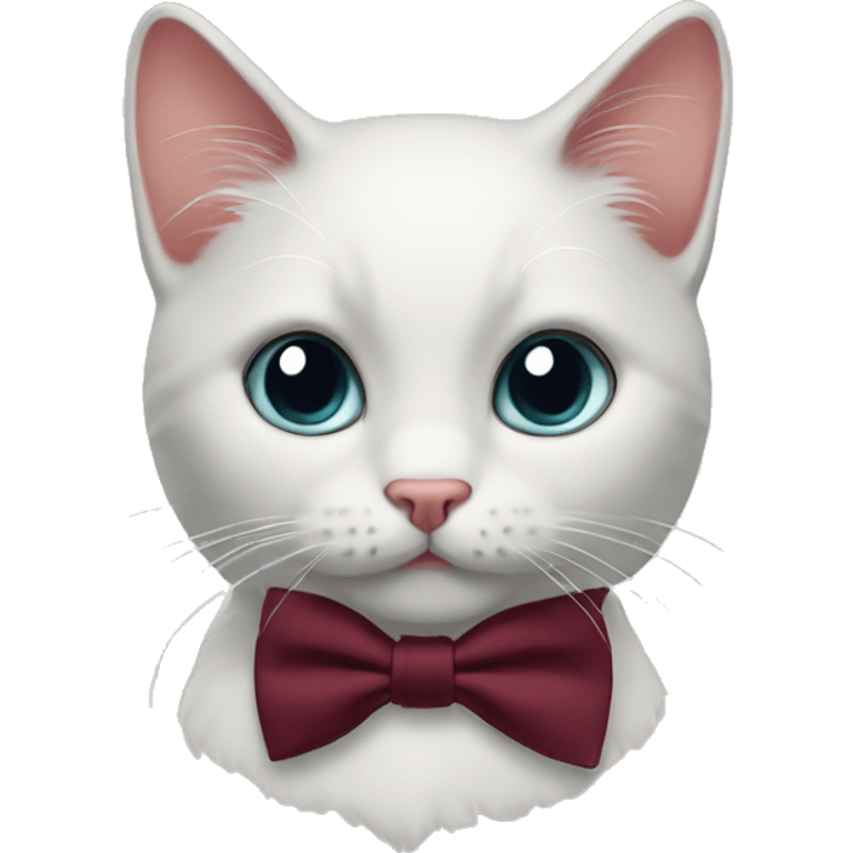 Kitty with burgundi bowtie  emoji