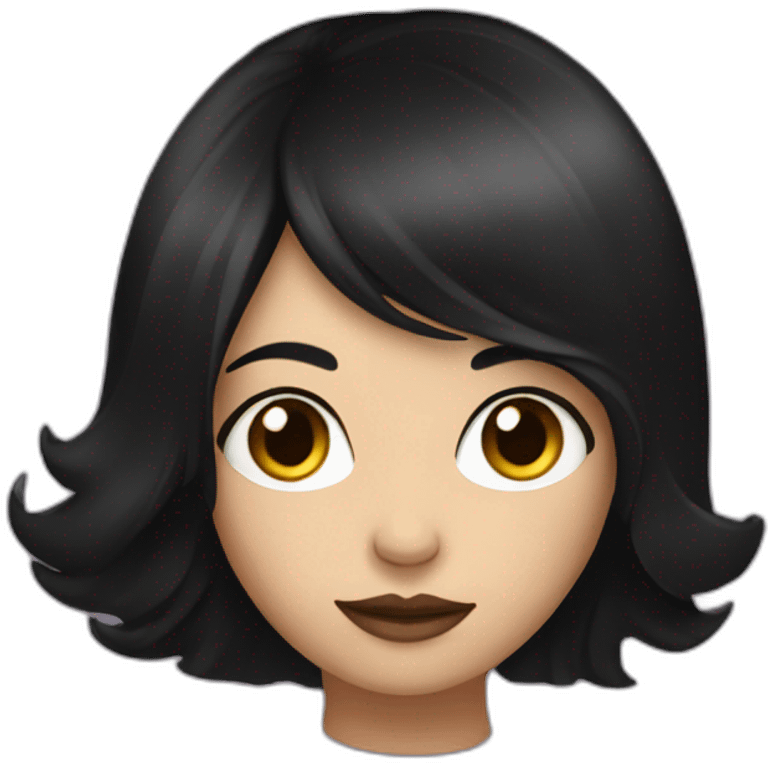 mysterious girl with black hair  emoji