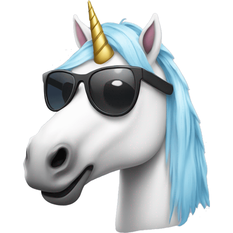 Unicorn with sunglasses emoji