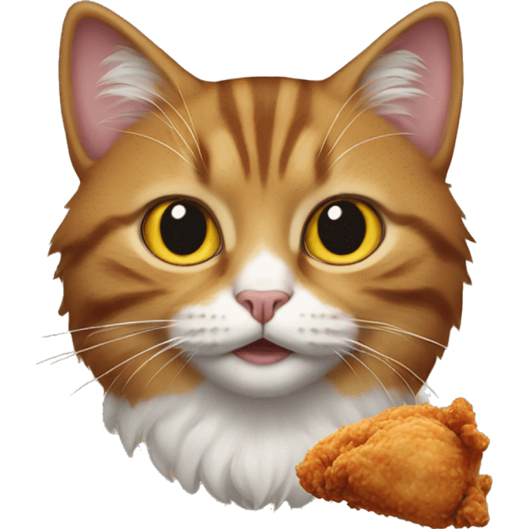 Cat with fried chicken  emoji