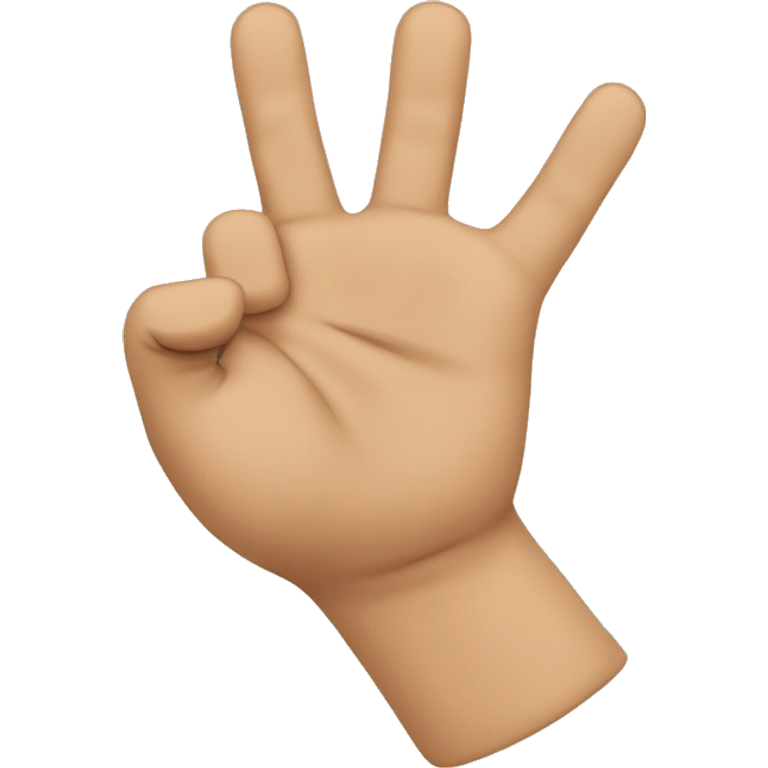 “Create an emoji representing the Scout salute: a raised hand with the three middle fingers extended and the thumb folded over the pinky. The hand should be stylized simply, with a neutral or transparent background to resemble a classic emoji.” emoji