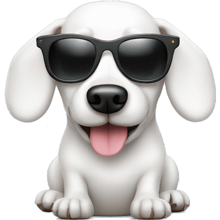 White sausage dog with sunglasses  emoji