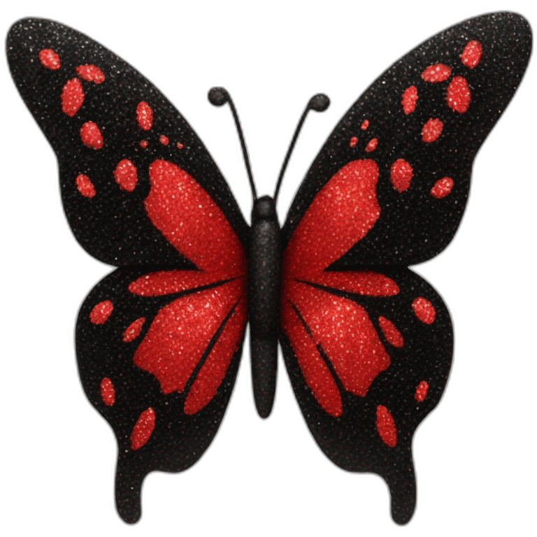 red and black glitter butterfly emoji