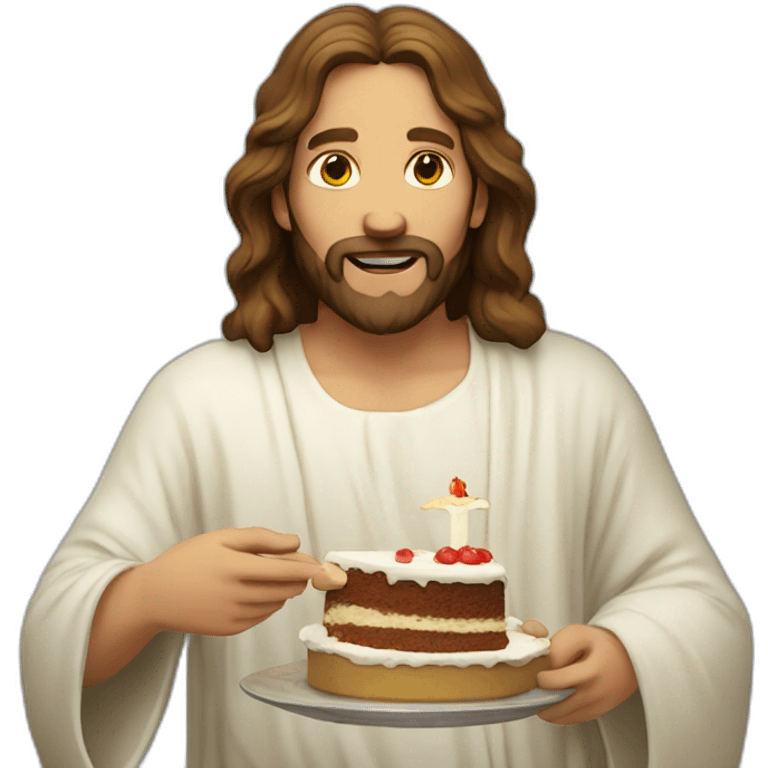 jesus eating cake emoji