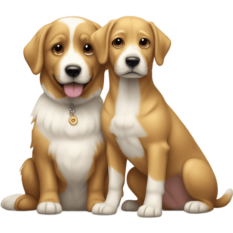 Goldie and white teddy bear dogs emoji