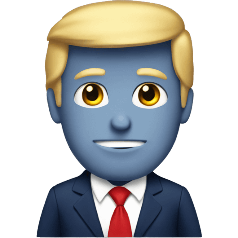 Donald Trump with navy suit and red tie  emoji