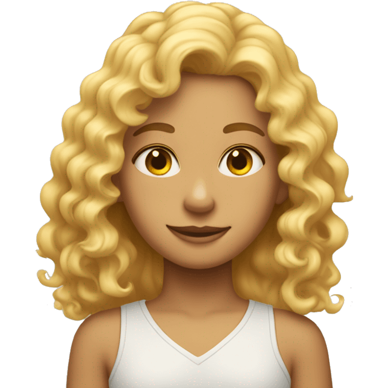 one curly blonde girl with a heart to a honey hair boy emoji