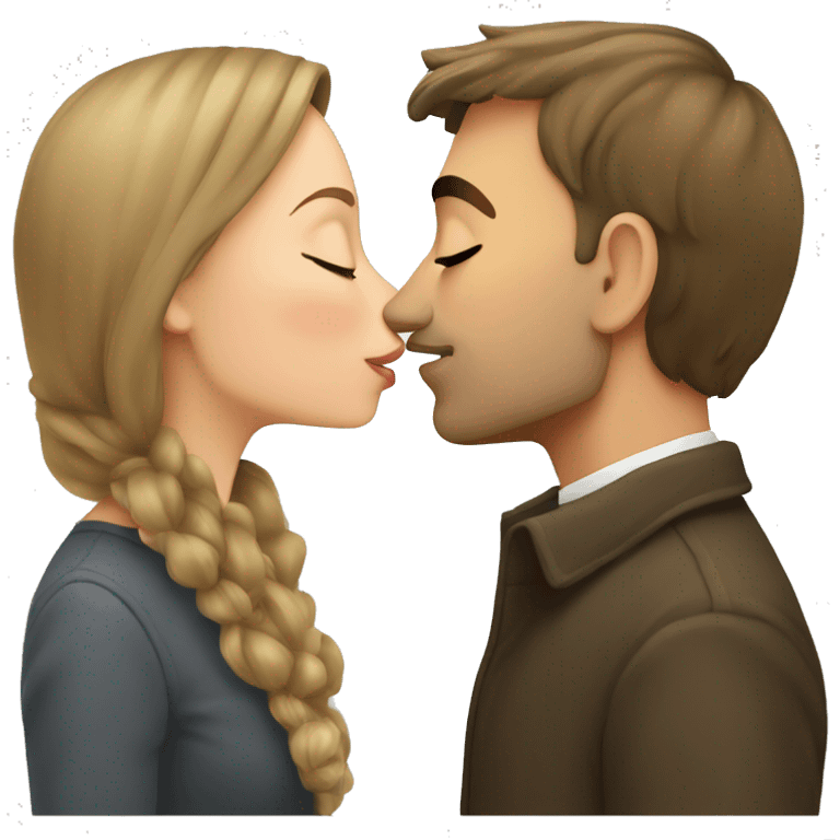 English man kissing Russian girl  emoji