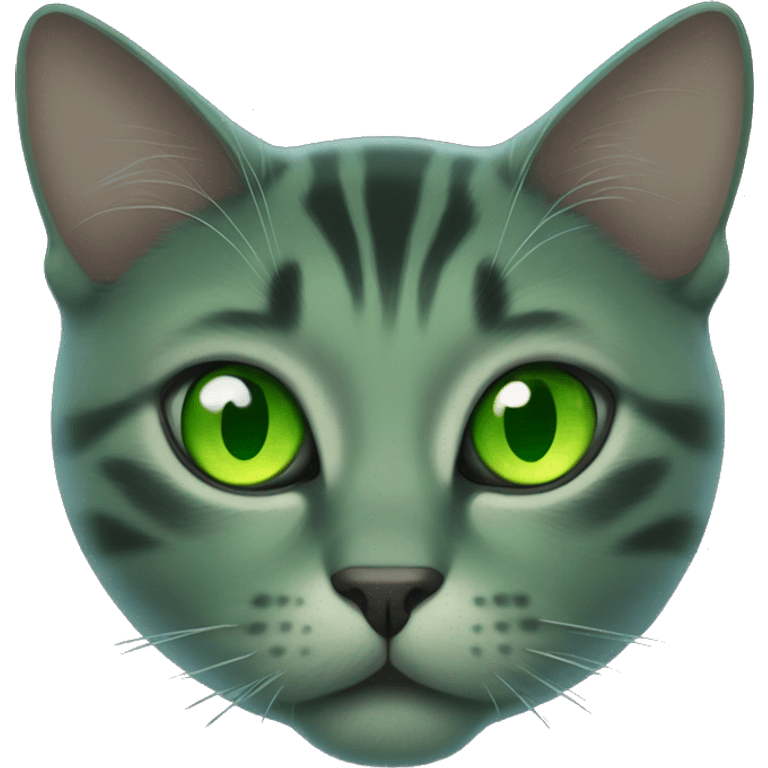 green cat eyes floating in darkness emoji