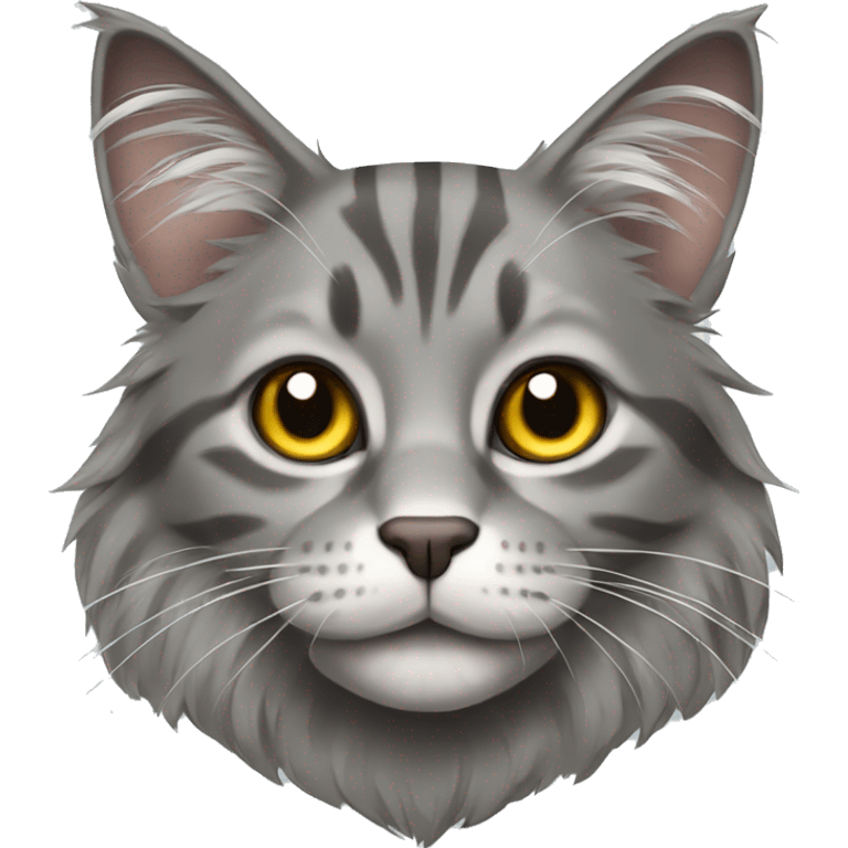 grey maincoon cat emoji