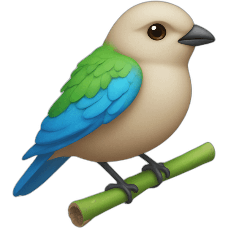 Four Little Bird, The Skin Color are : ( One Green, Two Blue, One White ) emoji