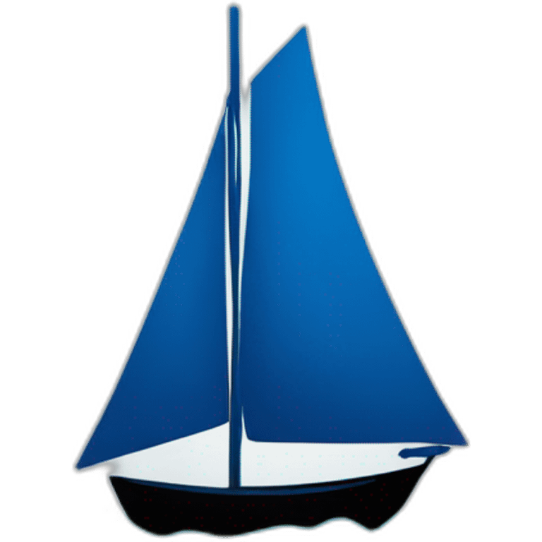 a blue sailing boat silhouette on a sea background  emoji