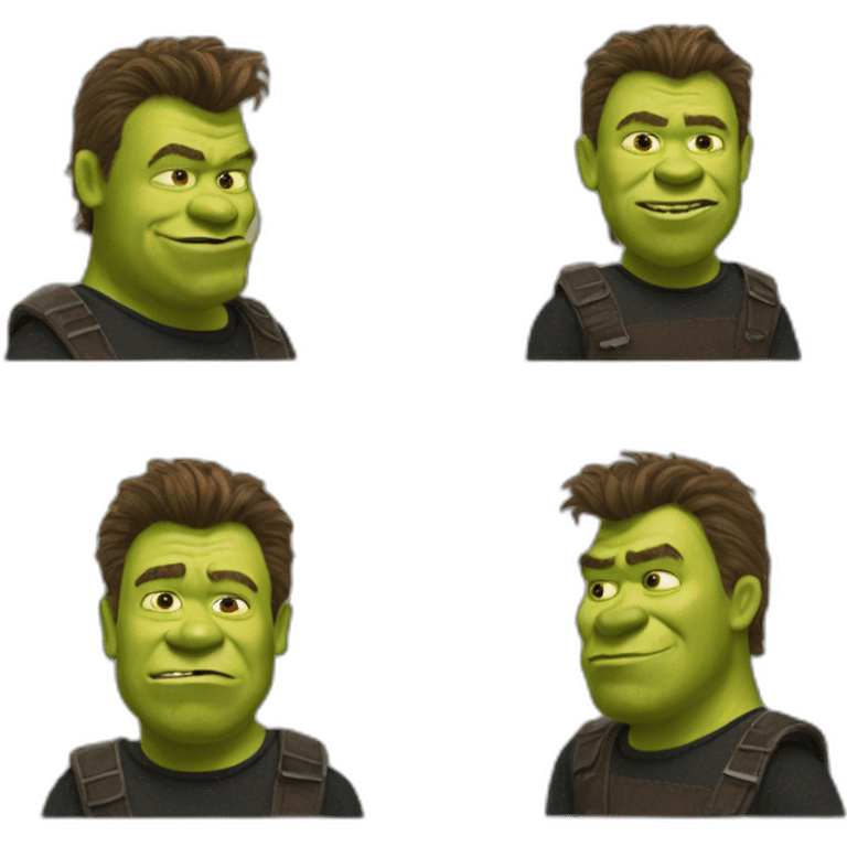 Shrek mixed with Rick Astley emoji