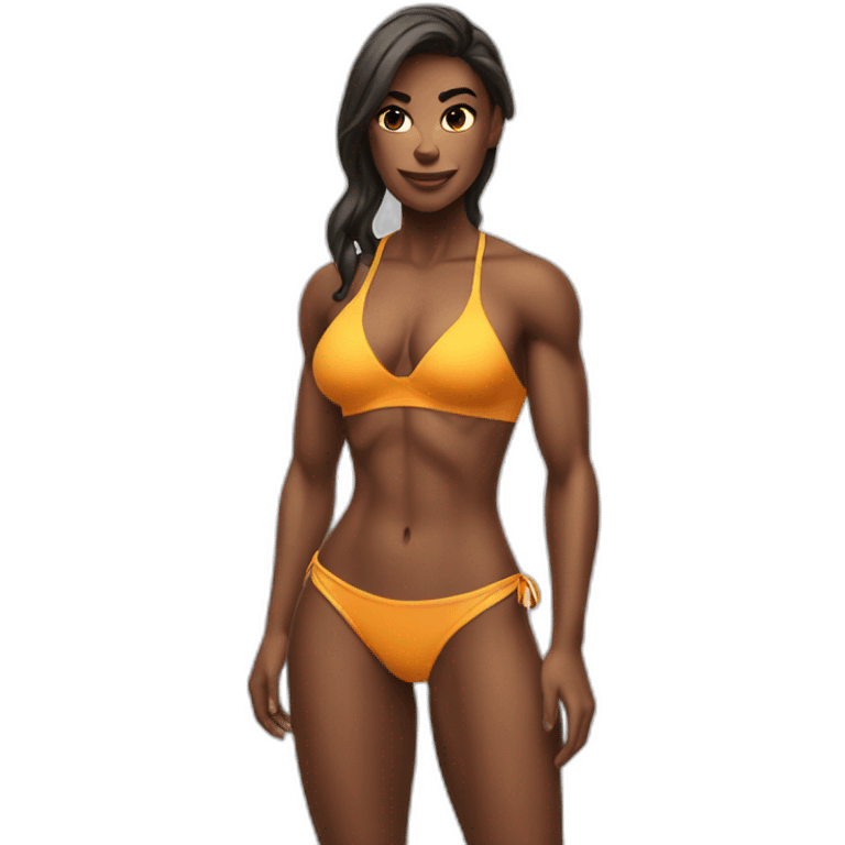 Muscular woman bikini emoji