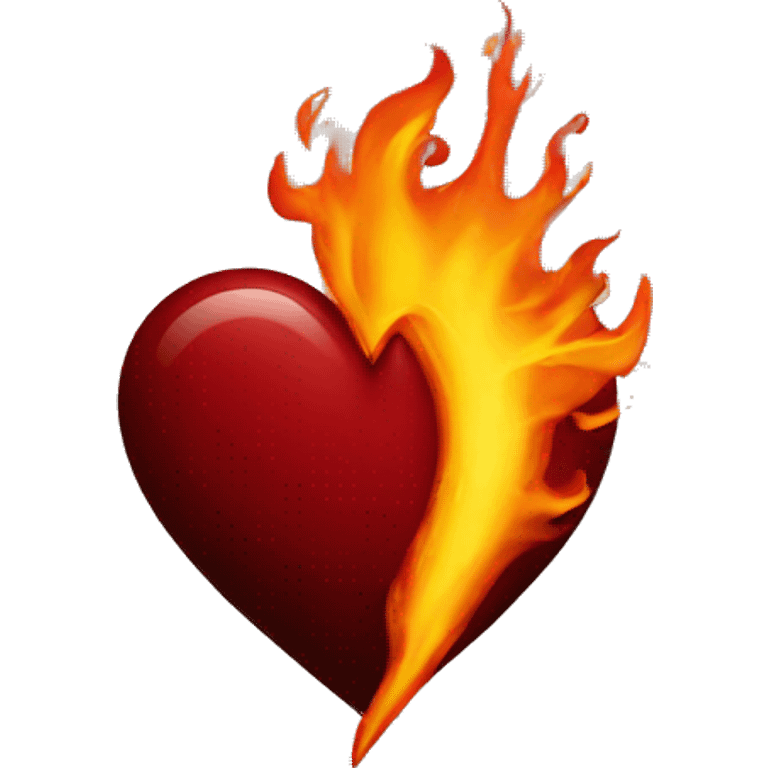 Dark red heart on fire emoji