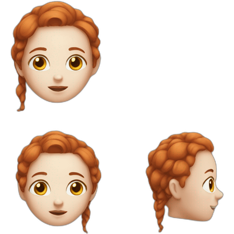 Cute redhead with white stains on face emoji