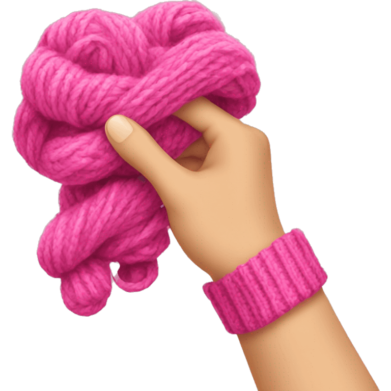 knitting hand with pinkie raised emoji