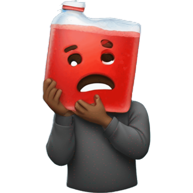 Depressed man holding koolaid emoji