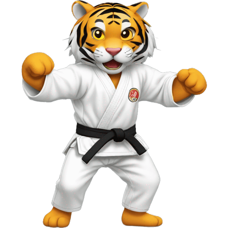 Tiger jiu-jitsu fighting emoji