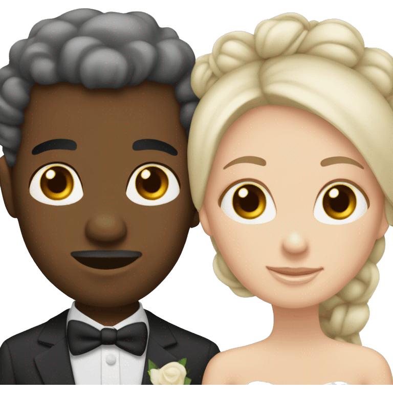 ￼ interracial wedding, white woman, black man emoji