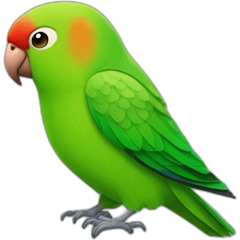 Two green lovebird emoji