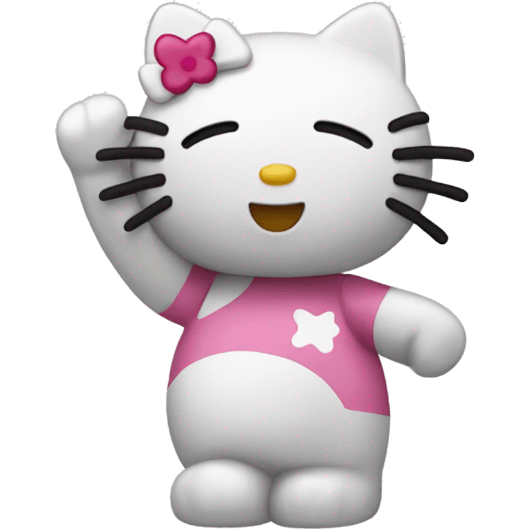 Hello kitty waving  emoji