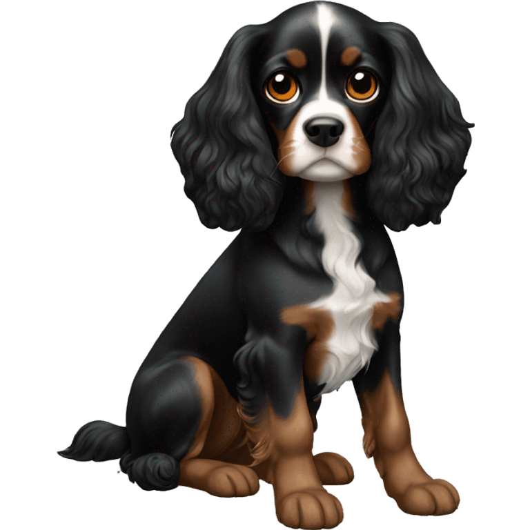 Spaniel cavalier black emoji