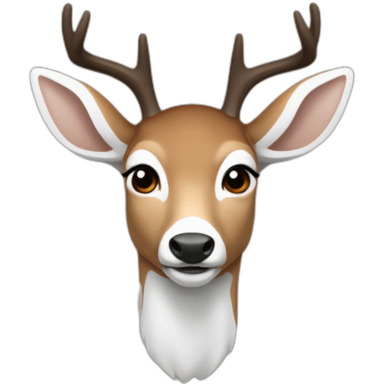 white and brown deer emoji