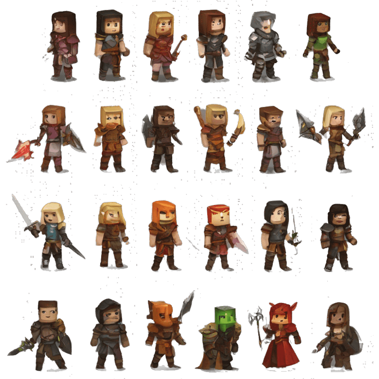 Minecraft style of dungeons and dragons characters  emoji