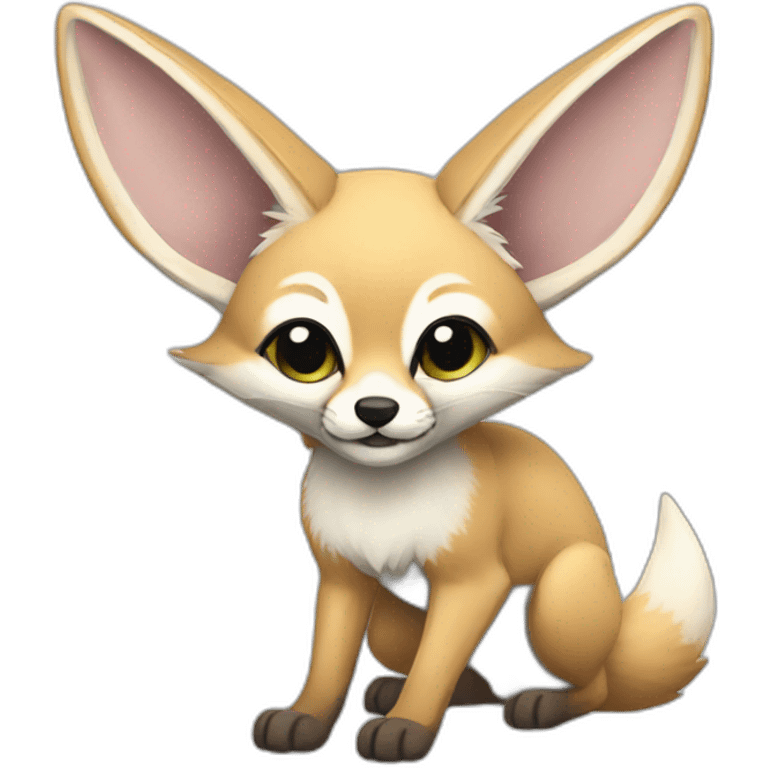 gray fennec fox with antennas emoji