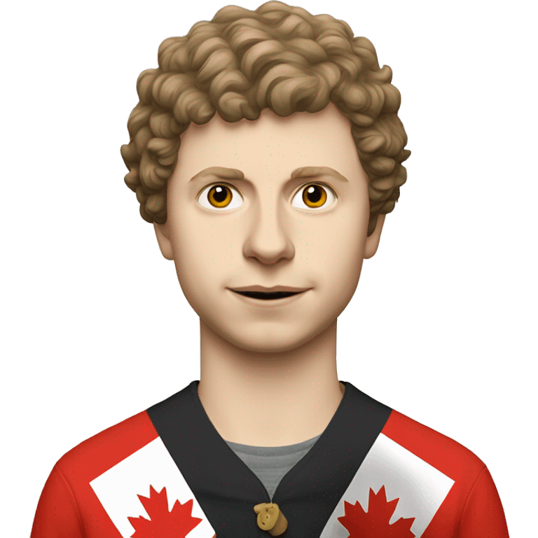 Michael Cera as the Canadian flag emoji