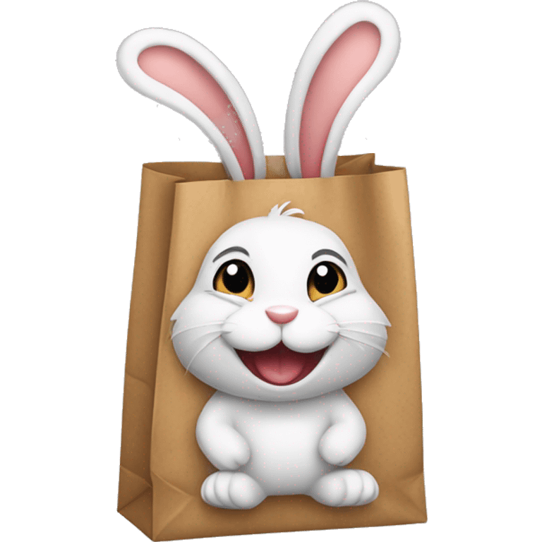 happy rabbit in bag emoji