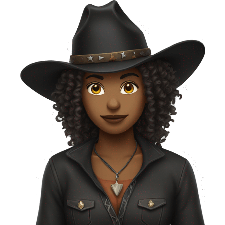 cowboy witch curly hair emoji