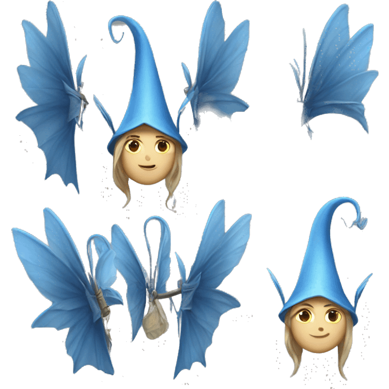 Blue medieval fairy pointed hat emoji