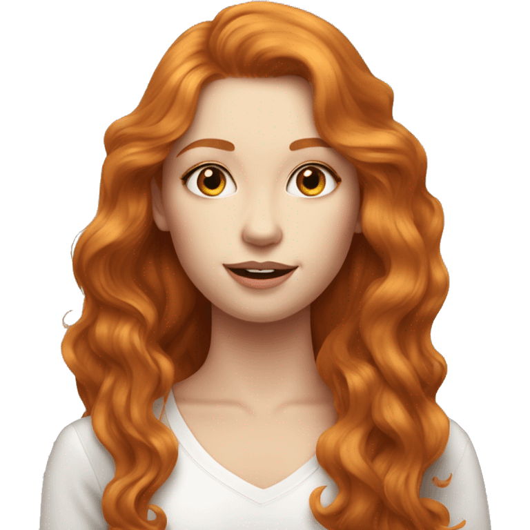 beautiful top model ginger girl long hair emoji