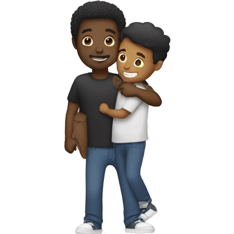 a black man carrying another black man emoji