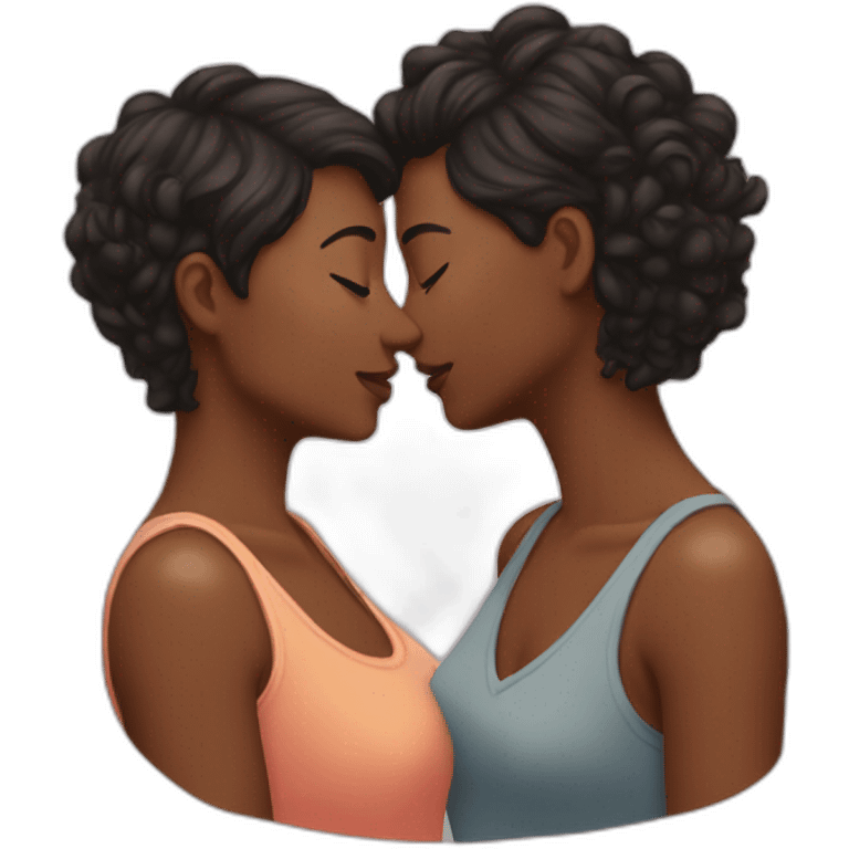 Lesbian couple kiss emoji