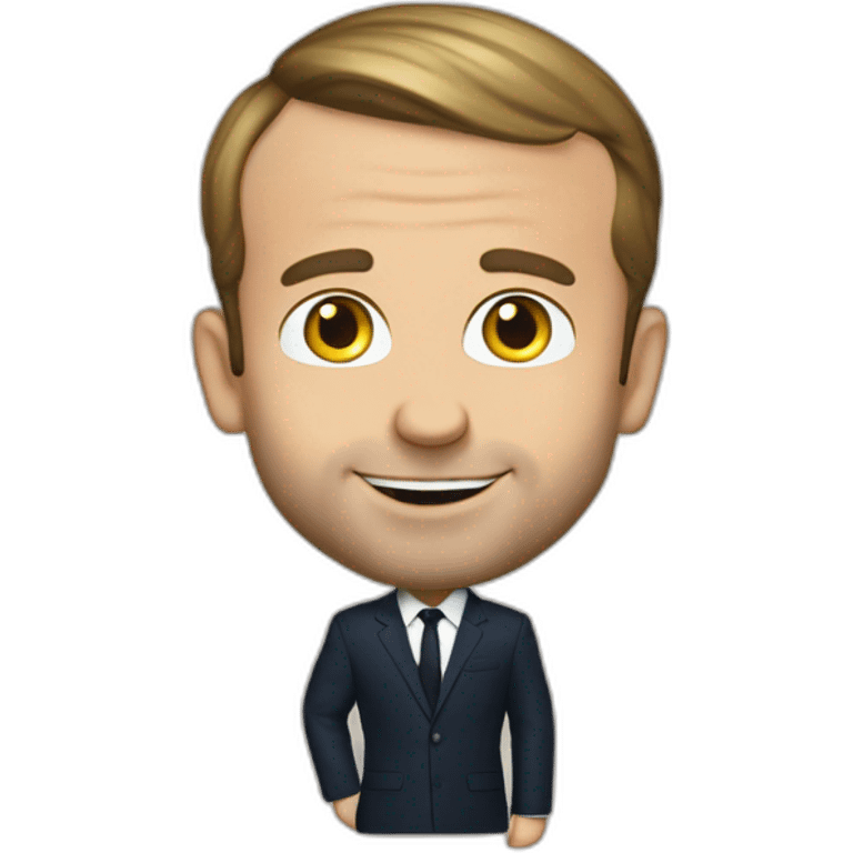 Emmanuel Macron à côté de Squeezie emoji