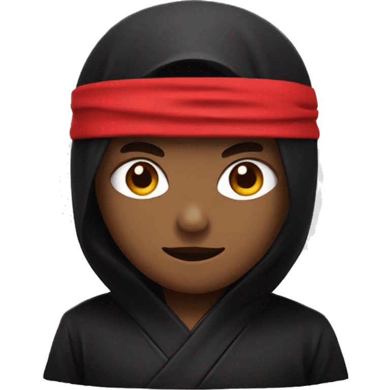 ninja emoji with black kimono and red headband  emoji