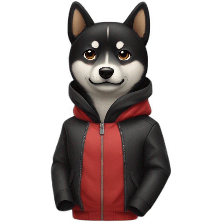 Black shiba red Jacket emoji